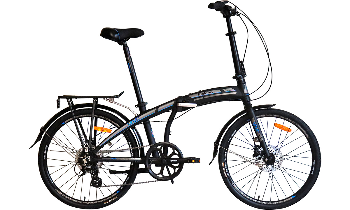 Фотографія Велосипед складаний 24" VNC HighWay EQ (2021) 2021 Чорно-синій